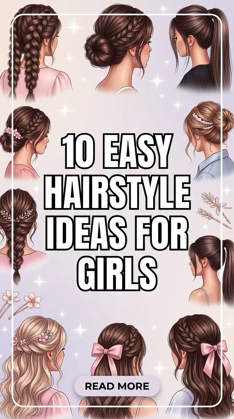 10 Easy Hairstyle Ideas for Girls.