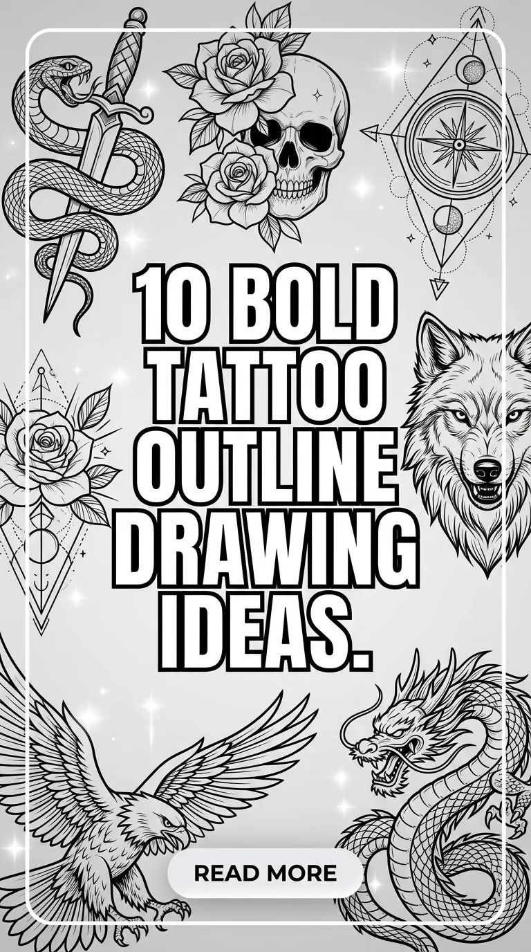 10 Bold Tattoo Outline Drawing Ideas.