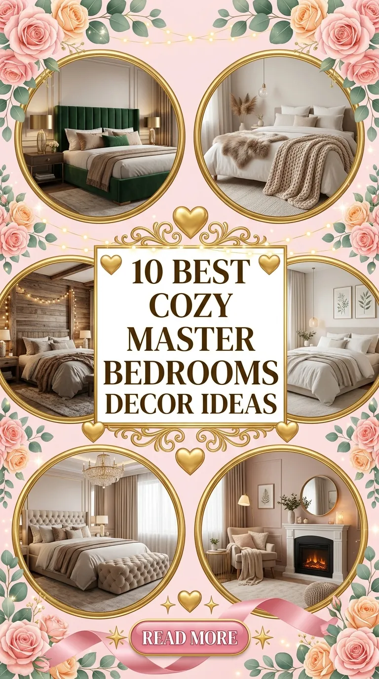 10 Best Cozy Master Bedrooms Decor Ideas.